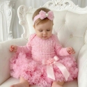 Βρεφικό φόρεμα Tutu Baby pink με κορδέλα