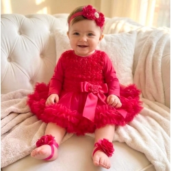 Βρεφικό Φόρεμα Tutu watermelon με Kορδέλα Μαλλιω΄ν σετ
