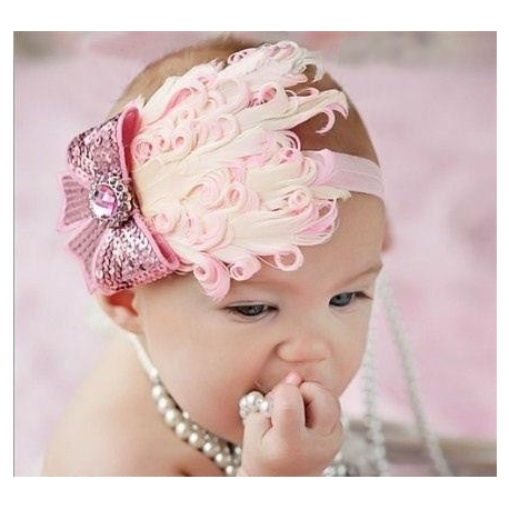 κορδελα "Baby pink &bow Feather"