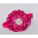 κορδέλα μαλλιών Fuchsia rhinestone flower