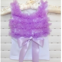 μπλουζάκι white with lavender chiffon