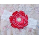 κορδελα Coral red vintage flower